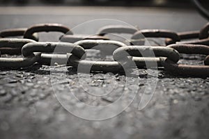 Chain on road