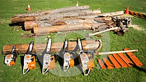 Chain Saws of Different Sizes photo