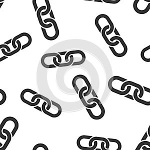 Chain sign icon seamless pattern background. Link vector illustration on white isolated background. Hyperlink business concept