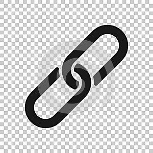 Chain sign icon in transparent style. Link vector illustration on isolated background. Hyperlink business concept