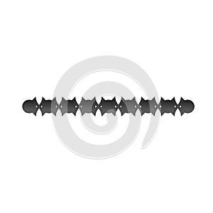 Chain or snake geometric abstract shape. Can be used as ornamental text devider. Stock Vector illustration isolated on white photo