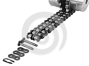 Chain and sprocket of a industry machine