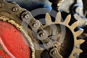 Chain and sprocket of a machine