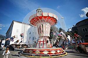 Chain swing ride at a carnival