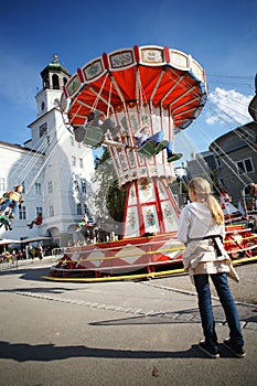 Chain swing ride at a carnival