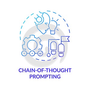 Chain-of-thought prompting blue gradient concept icon