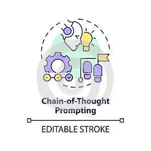 Chain-of-thought prompting multi color concept icon