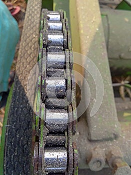 Chain Used In Harvesters Machine Selective Focus.
