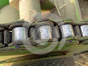 Chain Used In Harvesters Machine Selective Focus.