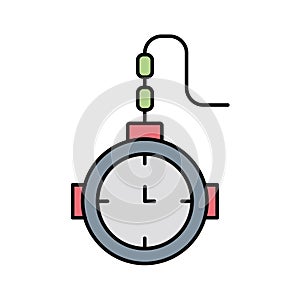 Chain watch Outline with Colours Fill Vector Icon that can easily edit or modify.