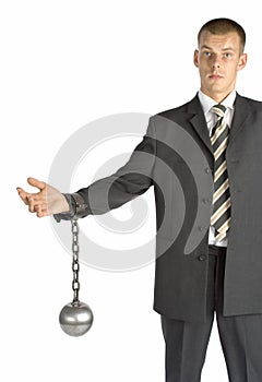 Chained businessman