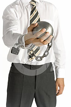 Chained businessman