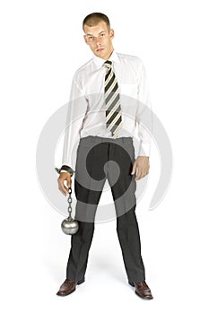 Chained businessman