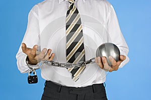 Chained businessman