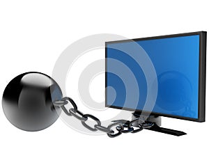 Chained flat screen isolated