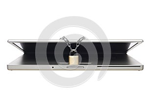 Chained and locked laptop