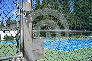 Chained up or chained out.