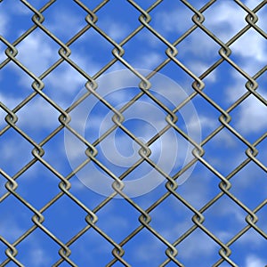 Chainlink fence and sky (Seamless texture)