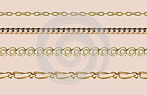 Chains link strength connection vector seamless pattern of metal linked parts and iron equipment protection strong sign