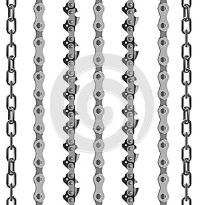 Chains link strength connection vector seamless pattern of metal linked parts and iron equipment protection strong sign