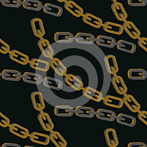 Chains pattern seamless black and gold background. Design for fabric, wallpaper, wrap paper.