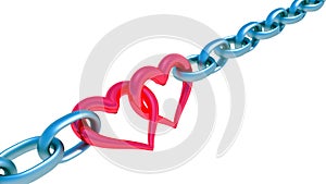 Chains with red heart