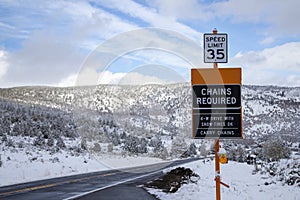Chains Required California State Route 139