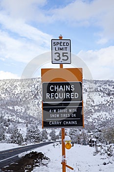 Chains Required northern California Highway