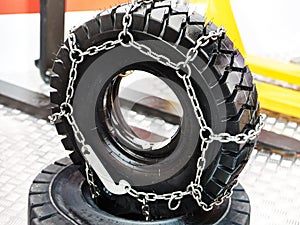 Chains snow for car wheel