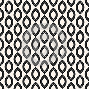 Chains vector seamless pattern. Geometric texture with smooth wavy shapes, ovals, ropes.