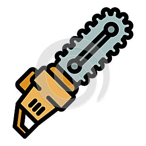 Chainsaw cuter icon color outline vector