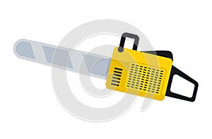 Chainsaw icon in flat style. Illustration icon vector on white background