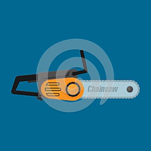 Chainsaw icon in flat style vector