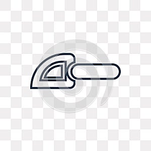 Chainsaw vector icon isolated on transparent background, linear