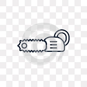 Chainsaw vector icon isolated on transparent background, linear