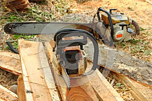 Chainsaw on the woods,