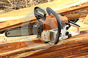 Chainsaw on the woods,