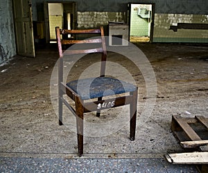 Chair in the abandoned building