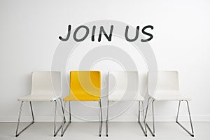 Chair background concept - recruitment hire hiring interview