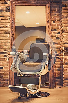 Chair in barber shop