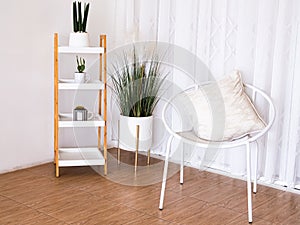 Chair and Bookshelf in Coffee Shop Cafe Furniture Interior Room,Living Room in Houes