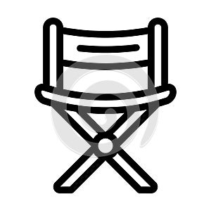 chair camping furniture line icon vector illustration