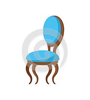 Chair Classic Design, Wooden and Soft Seat Vector