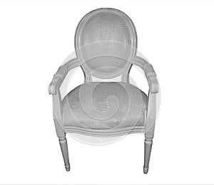 Chair french style carver white photo
