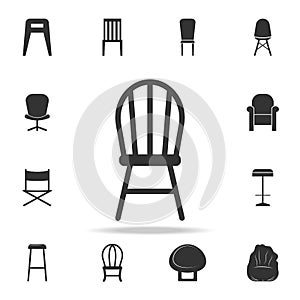 chair icon. Detailed set of furniture icons. Premium quality graphic design. One of the collection icons for websites; web design;