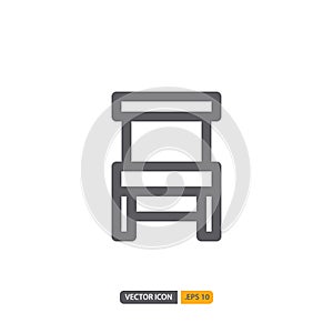 Chair icon isolated on white background. for your web site design, logo, app, UI. Vector graphics illustration and editable stroke