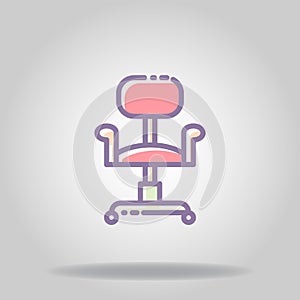 Chair icon or logo in  pastel color