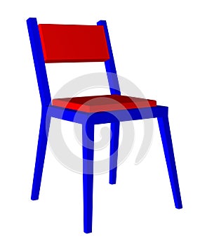 Chair isolated - red and blue