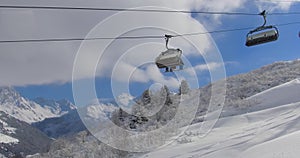 chair lift at alpine mountain ski resort