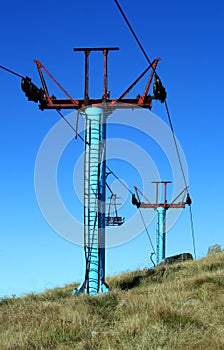 Chair lift on a mountain